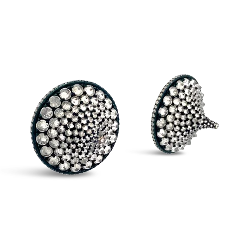 Luxury Designer Earrings-Diamond "Kiss" Estate Earrings