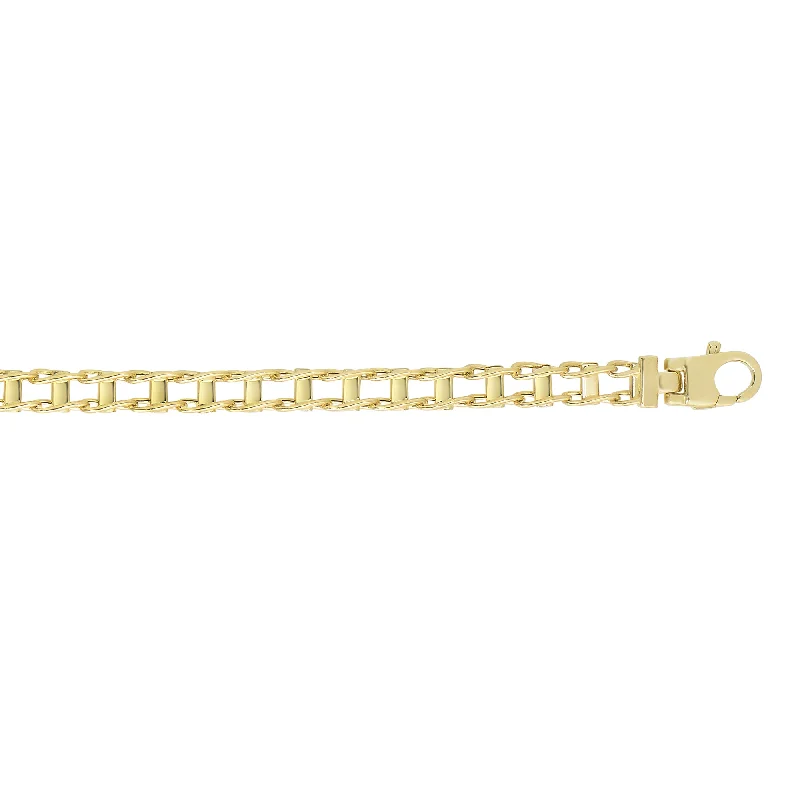 Diamond Bracelets-14K Gold Railroad Link