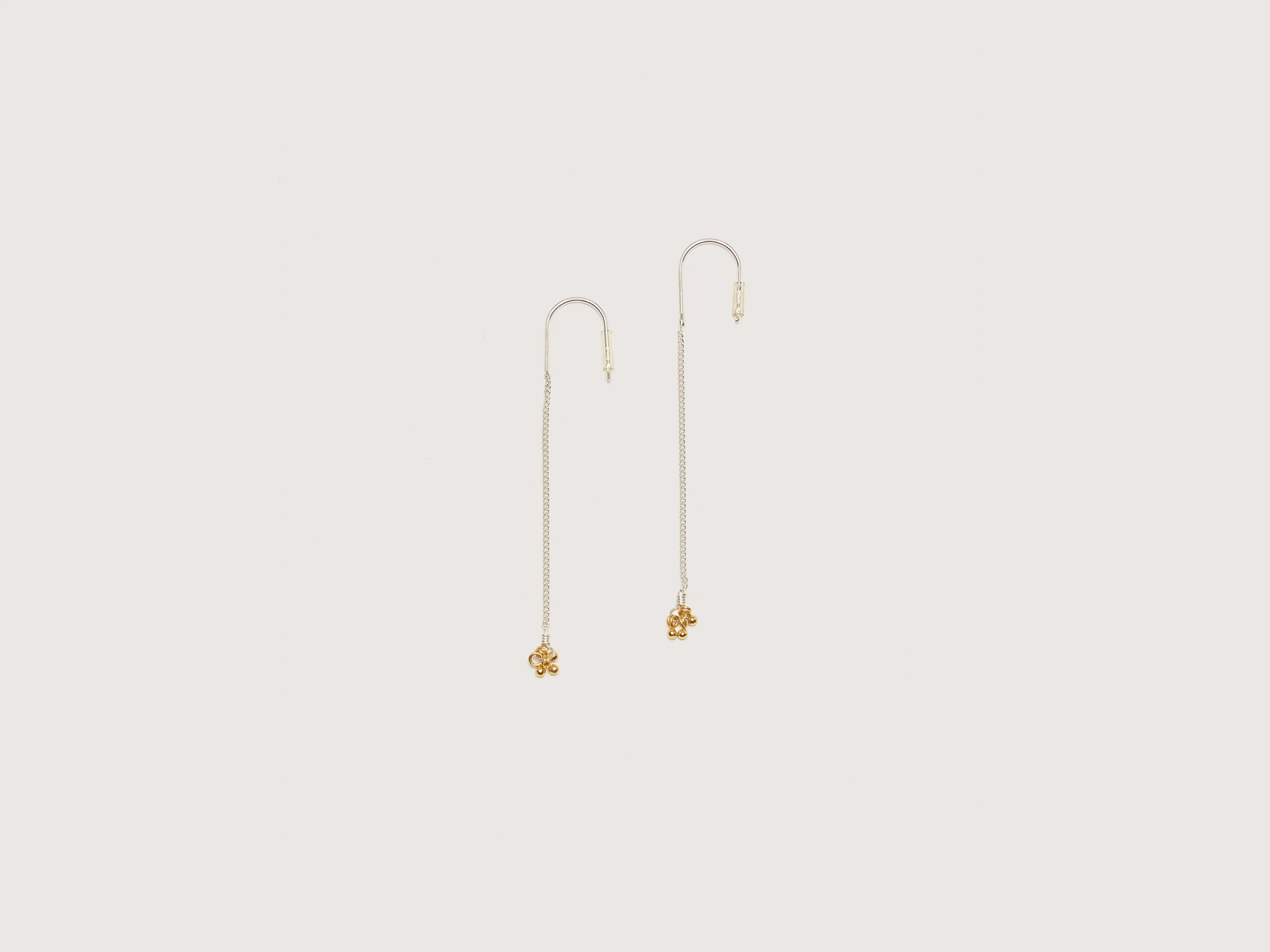 Gemstone Hoop Earrings-Bubble Earrings (242 / W / GOLD)