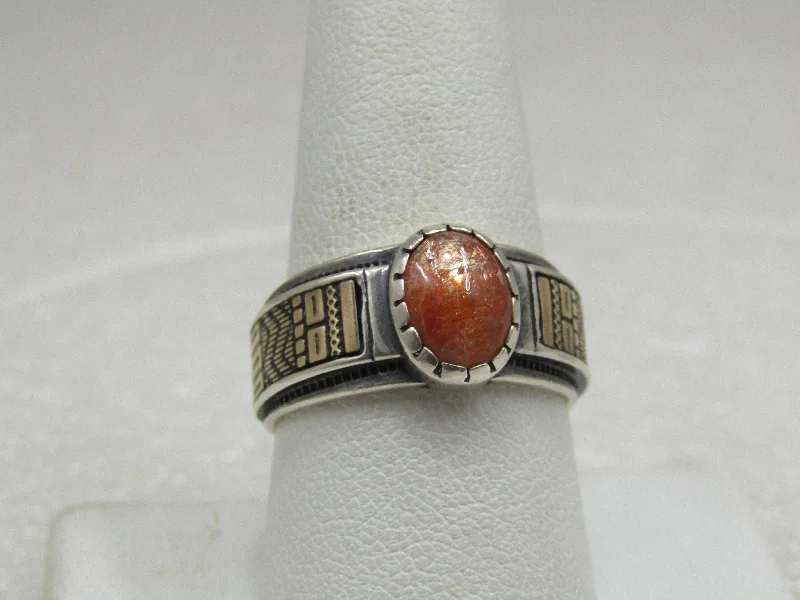 Personalized Custom Diamond Ring for MenSterling 14kt Sunstone Ring, Sz. 9.5,. Carolyn Pollack Relios Roderick Tenorio