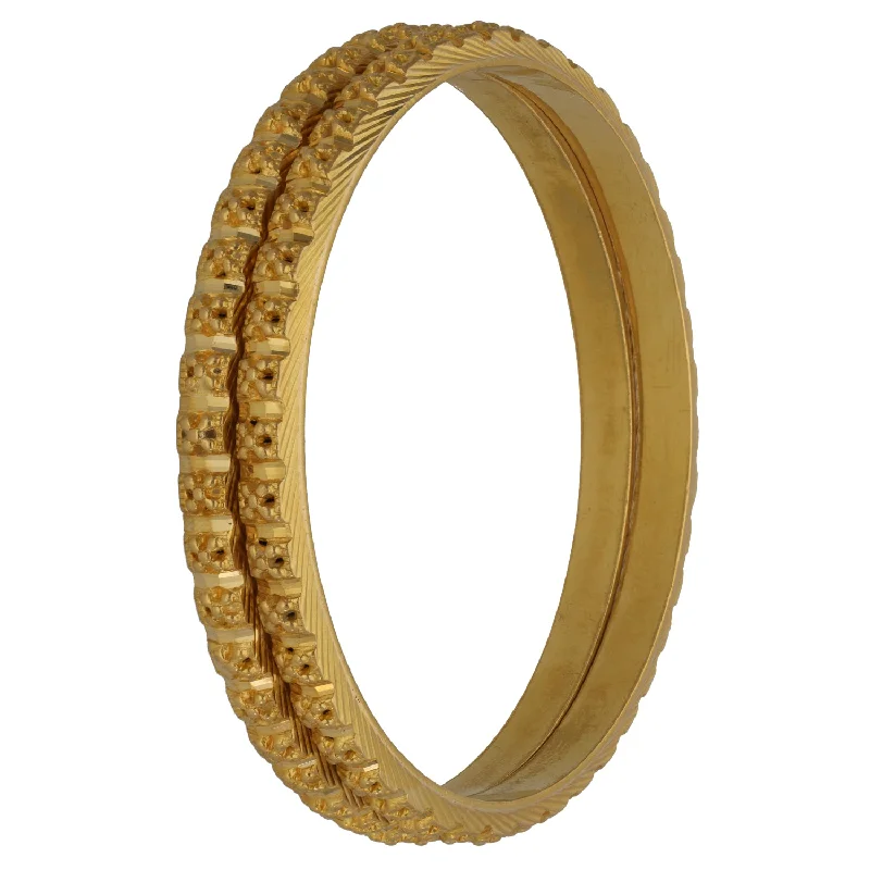 Green Stone Bangles-22ct Gold Set of Bangles