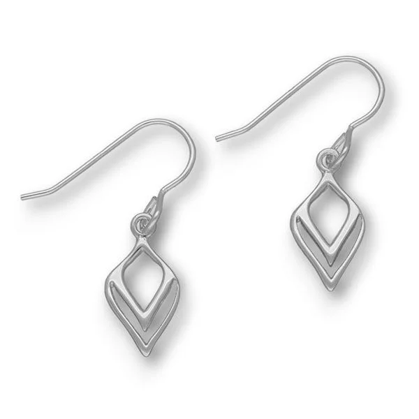 Earrings for Formal Events-Flourish Silver Earrings E1665