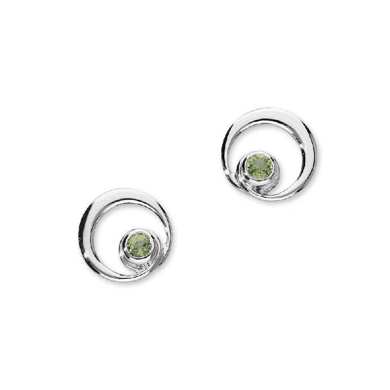 Diamond Drop Earrings-August Birthstone Silver Earrings CE360 Peridot