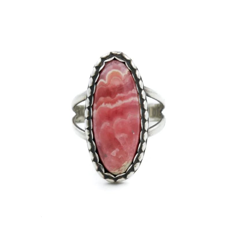 Stackable Engagement Ring for WomenRhodochrosite Vintage Ring