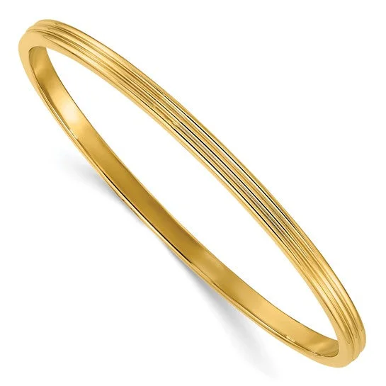 Classy Bangles-Stainless Steel Polished Yellow IP-plated 4mm Bangle