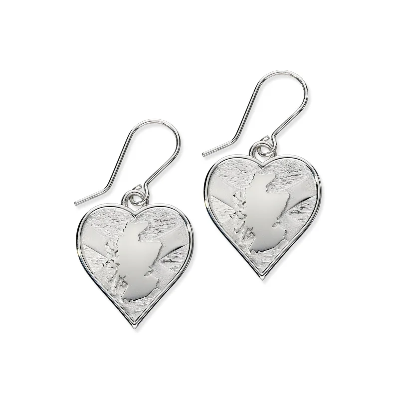 Classy Drop Gold Earrings-Scottish Heart Drop Earrings E2204