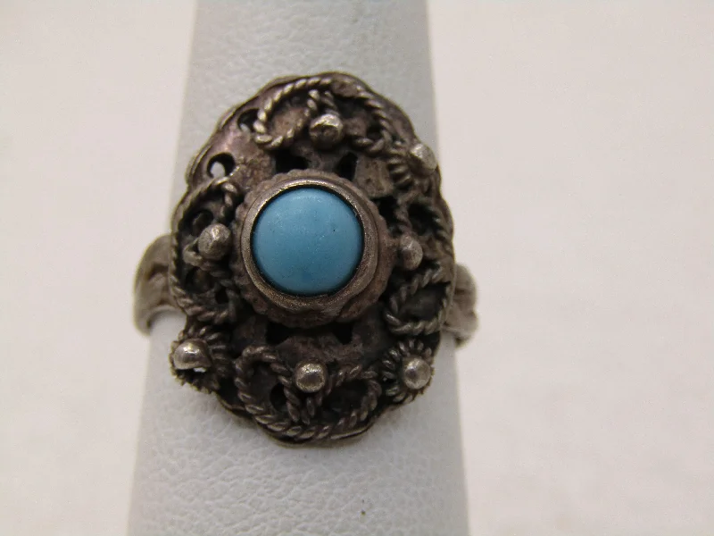 Unique Diamond Ring Set for WomenVintage Southwestern Sterling Turquoise Ring, Sz. 7