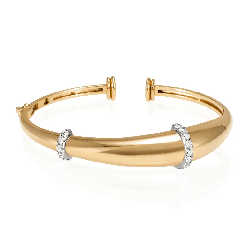 Heart-Shaped Gold Bangles-The Buoy Bangle, Small