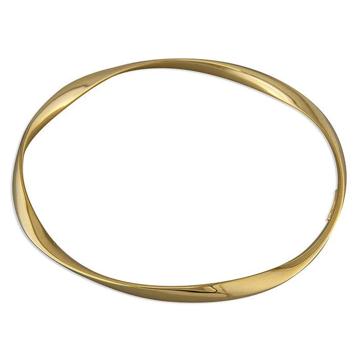 Premium Bangle Sets-Gold Vermeil Sterling Silver Twist Plain Bangle