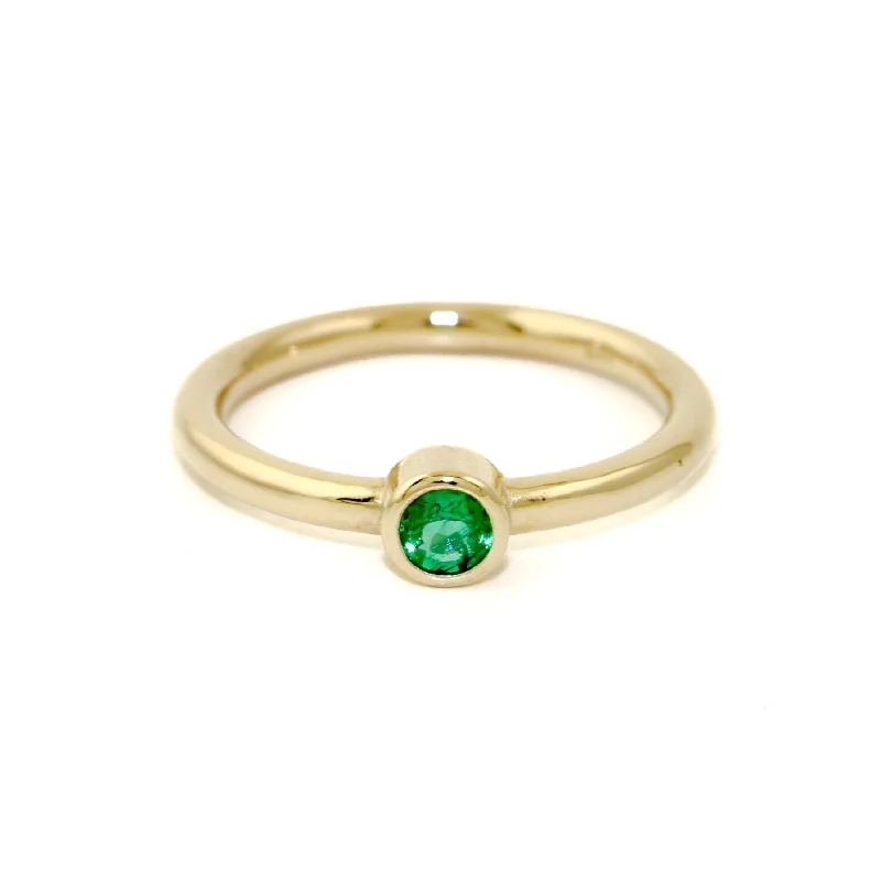 Designer Wedding Band for MenSimple 14K Emerald Ring