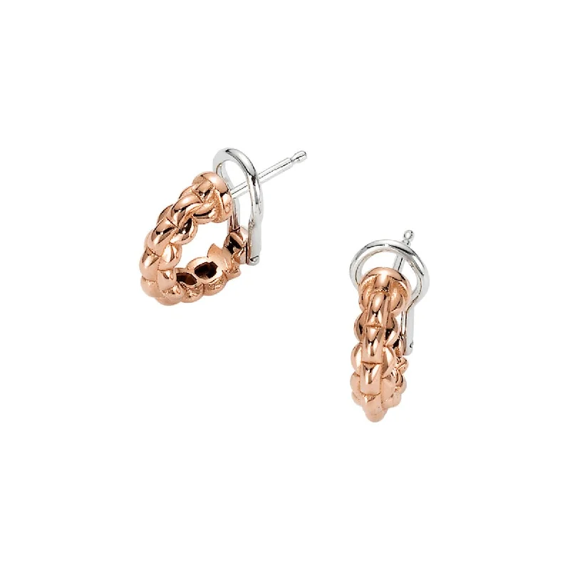 Simple Silver Drop Earrings-Eka Earrings - 18ct Rose gold