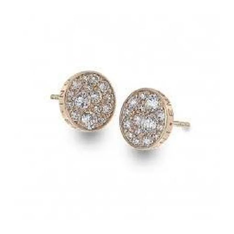 Handmade Pearl Earrings-Emozioni Rose Gold Plated White Cubic Zirconia Set Stud Earrings