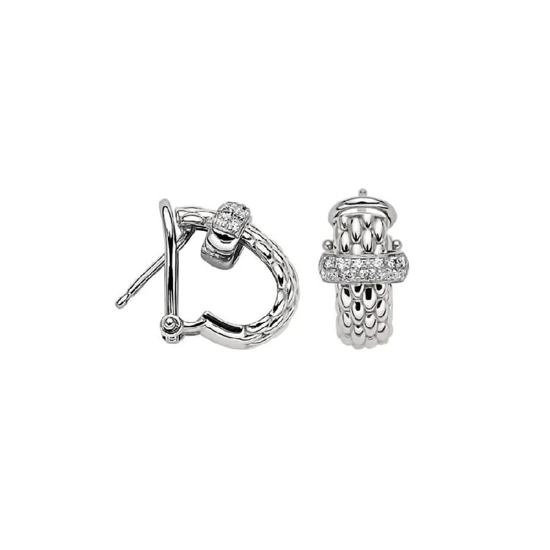 Double Crystal Earrings-Vendome Earrings - 18ct White gold