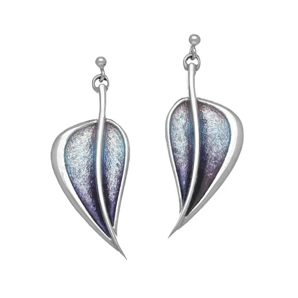 Metal Drop Earrings-Leah Silver Earrings EE196