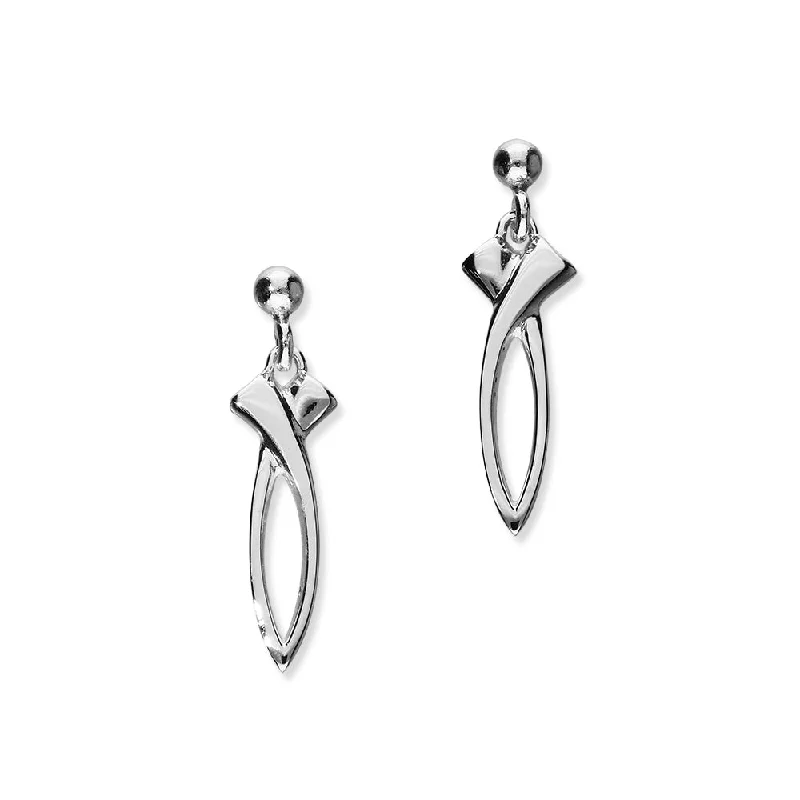 Pink Crystal Earrings-Flourish Silver Earrings E1653