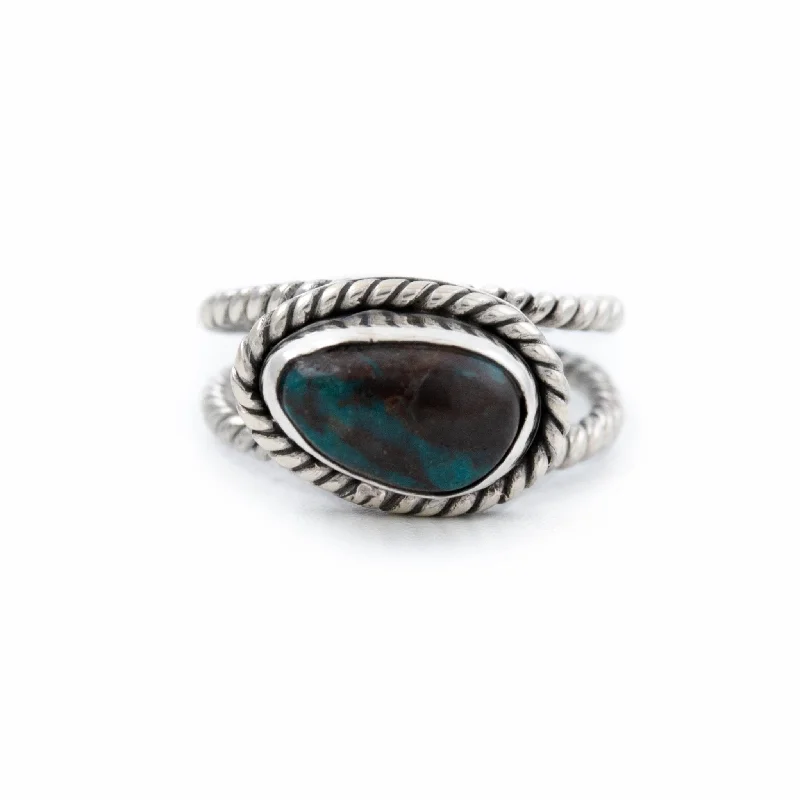 Stackable Wedding Ring for AnniversaryDeep Bisbee Turquoise Ring