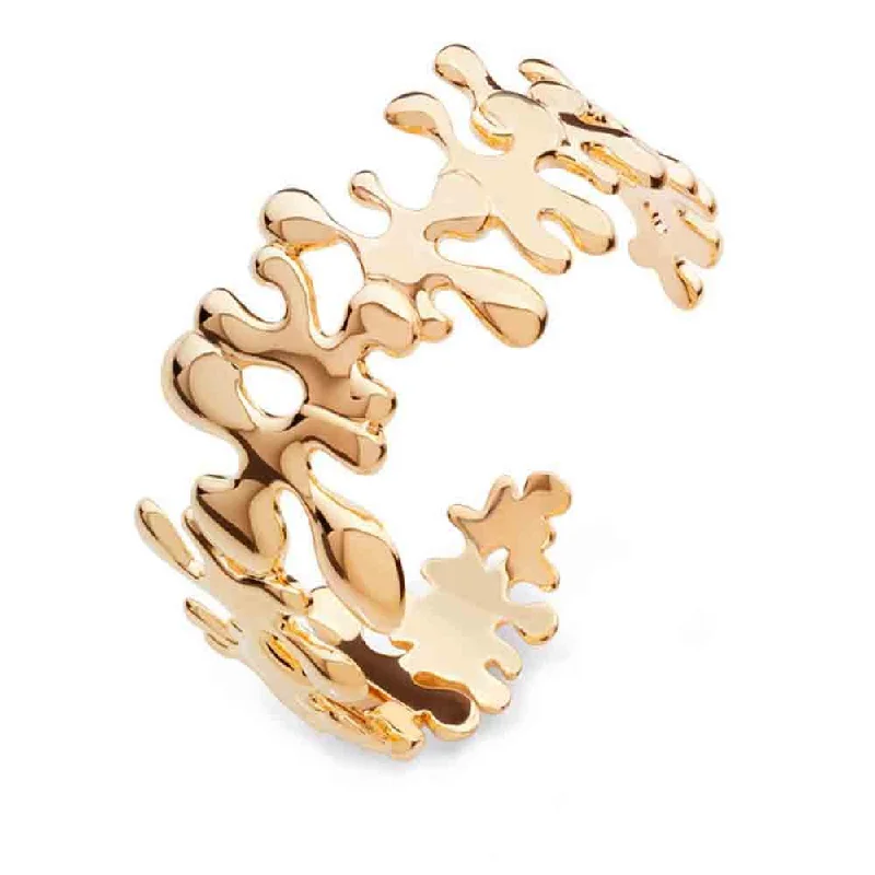 Traditional Bangles-Lucy Quartermaine Gold Splash Hinged Bangle