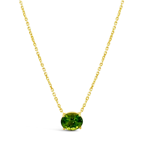 Custom Wedding Ring Set with Personal Message-Trendy Necklace-Solitaire Peridot Necklace