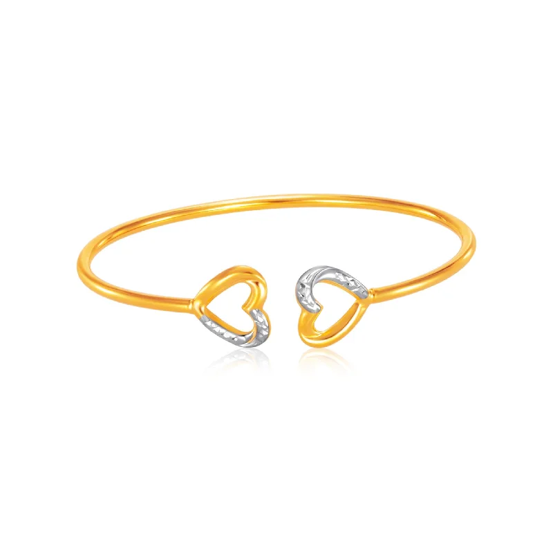 Solid Resin Bangles-916 Gold Heartbound Cuff Bangle