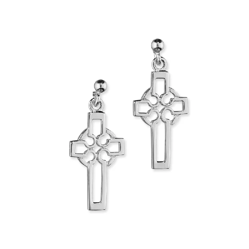 Stunning Drop Earrings-Crosses Silver Earrings E180