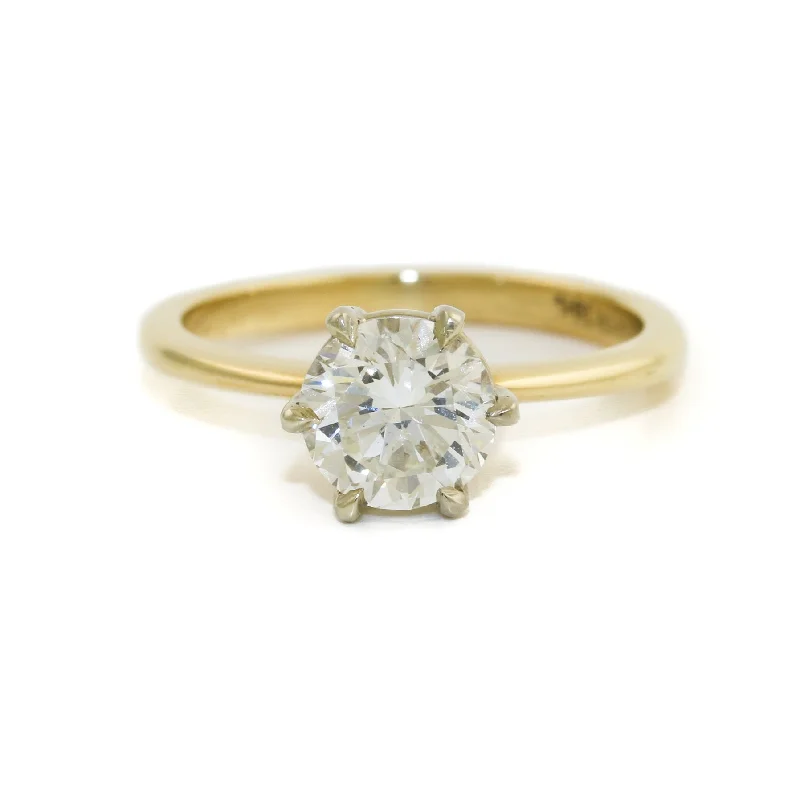 Classic Gold Ring for Women14k Natural Solitaire Diamond