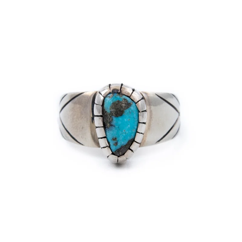 Custom Signet Ring for MenVector Kingman Turquoise Ring