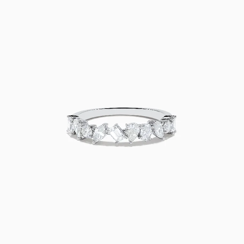 Personalized Engagement Ring for Women14K White Gold Mix Shape Diamond Ring