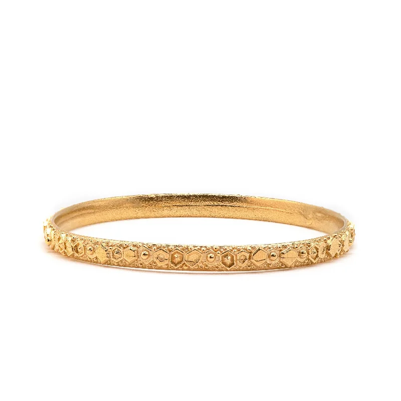 Wide Bangle Bracelets-Dainty London Gold Vermeil Hebe Bangle