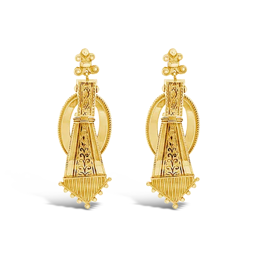 Crystal Earrings-Gold Antique Earrings