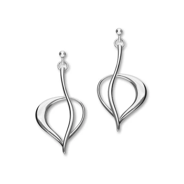 Jewelry Drop Earrings-Leah Silver Earrings E1757