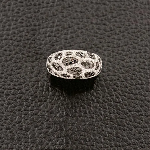 Personalized Promise Ring for HimBlack & White Diamond Cheetah Ring