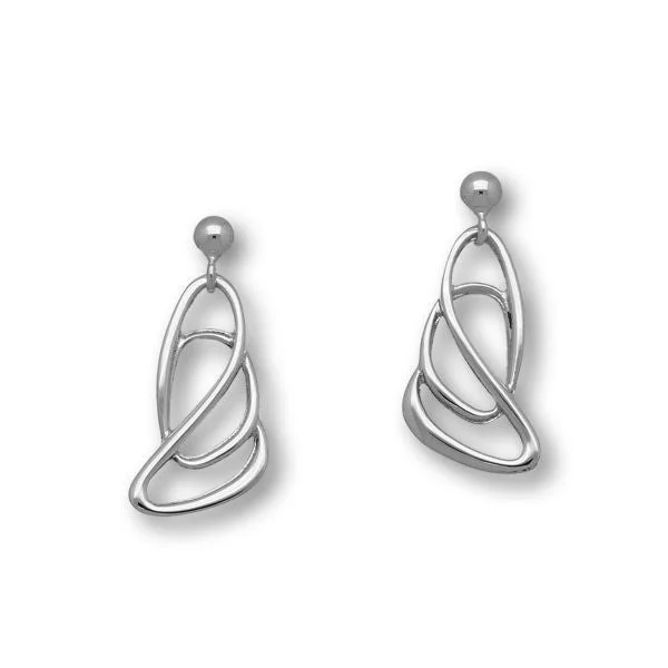 Dangle Hoop Earrings-Elle Silver Earrings E1432