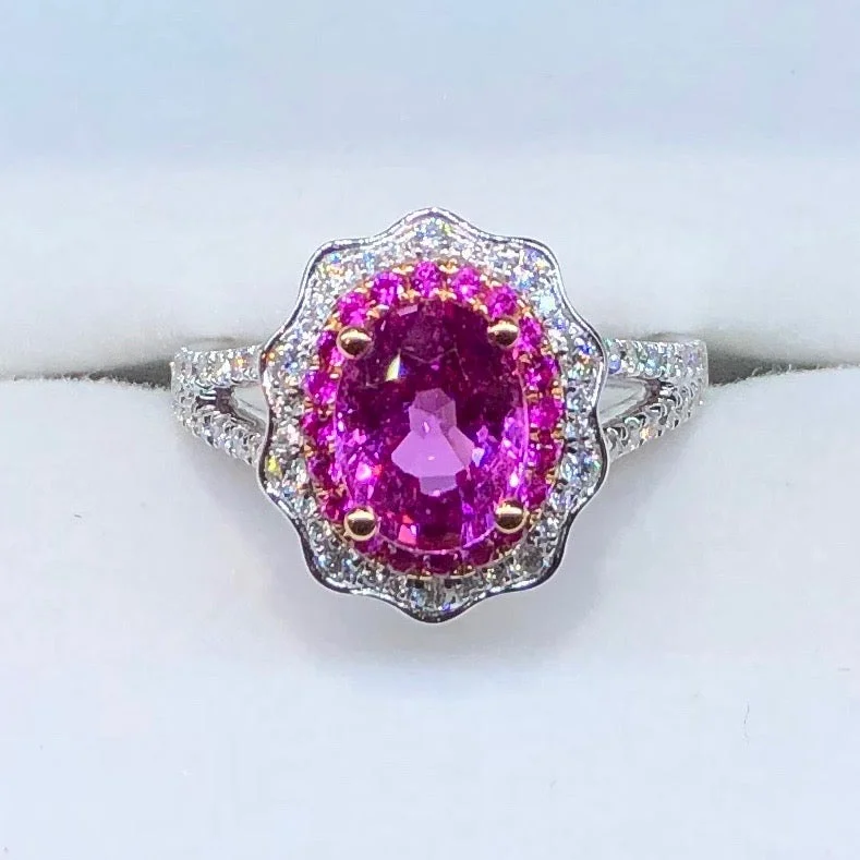 Engagement Ring with Blue SapphireAmazing Pink Sapphire and Diamond Ring