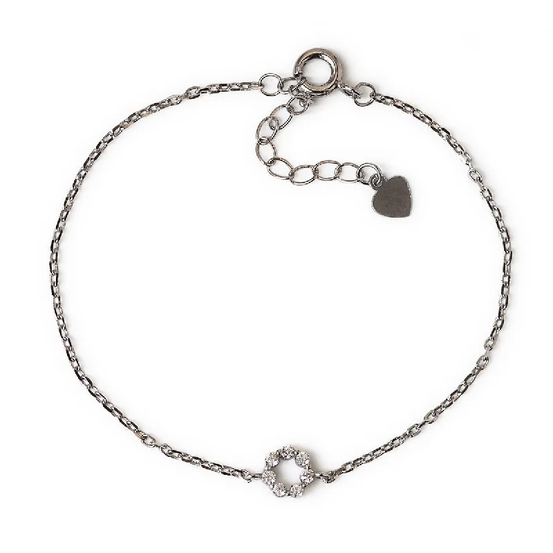 Plain Leather Bracelets-Petite Crystal Circle Bracelet