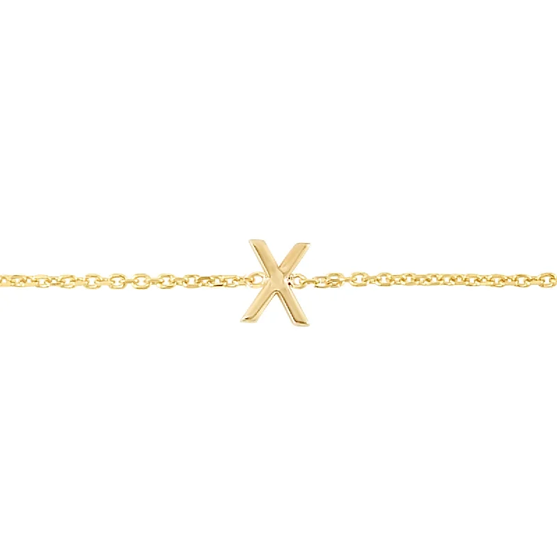 Statement Bracelets-14K Mini Initial X Bracelet