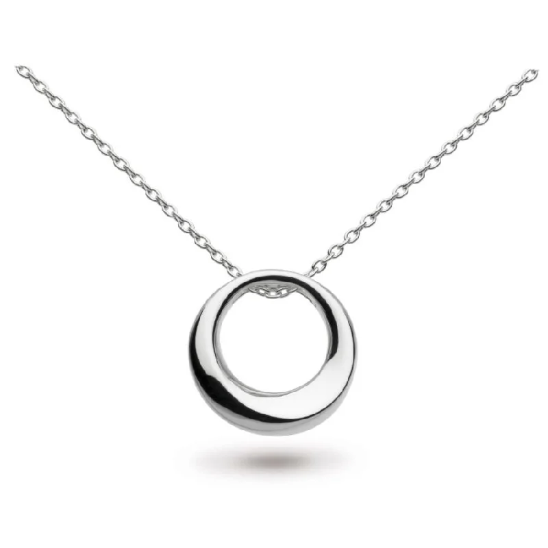 Vintage Wedding Ring Set for Couples-Multi-layer Custom Pendant Necklace-Silver Bevel Cirque Small Necklace