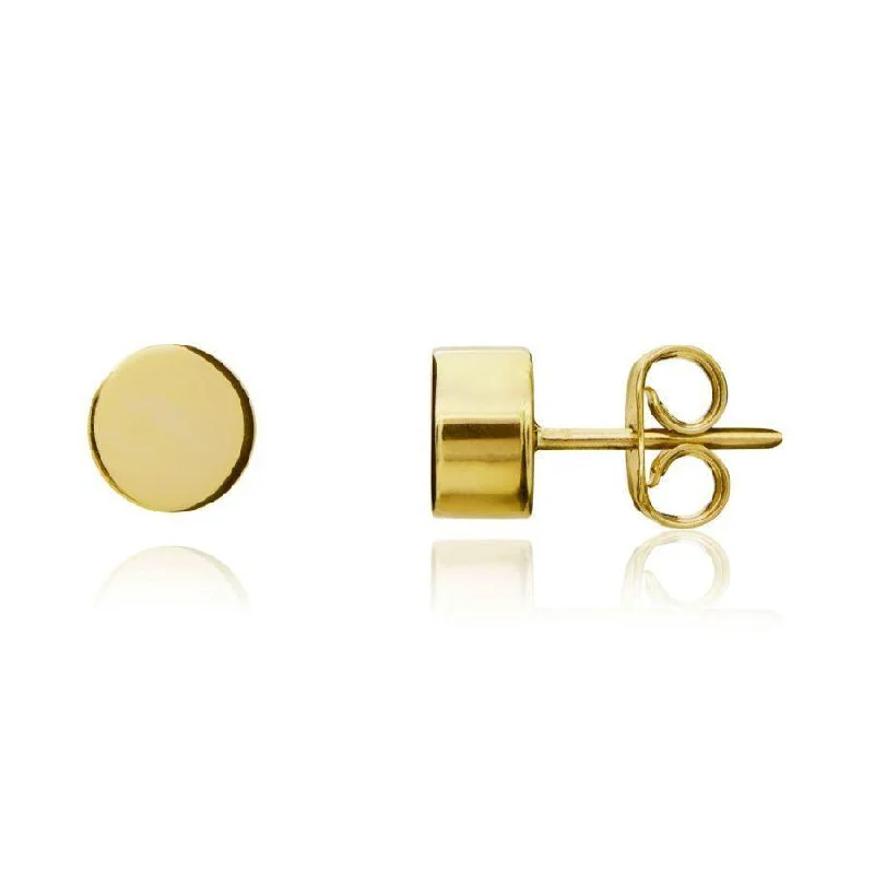 Sparkling Drop Gem Earrings-9ct Yellow Gold 6mm Round Stud Earrings