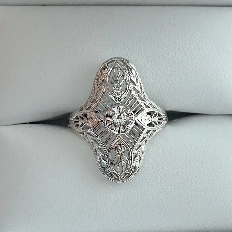 Unique Wedding Ring with GemstonesFiligree Diamond Ring