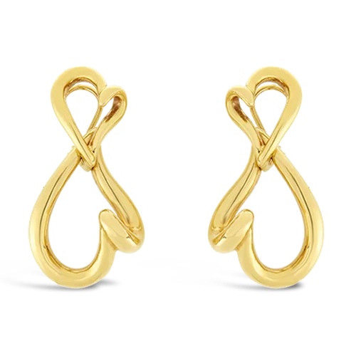 Sun Earrings-Gold Heart Day & Night Estate Earrings