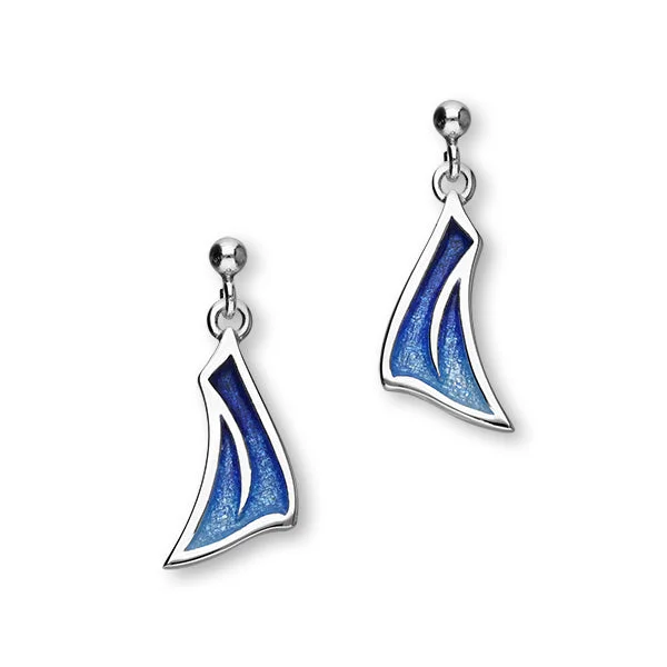 Simple Diamond Earrings-Sail Away Silver Earrings EE484