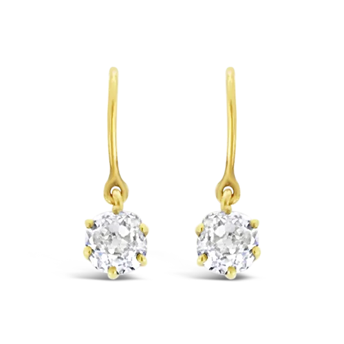 Natural Stone Earrings-Estate Diamond Earrings