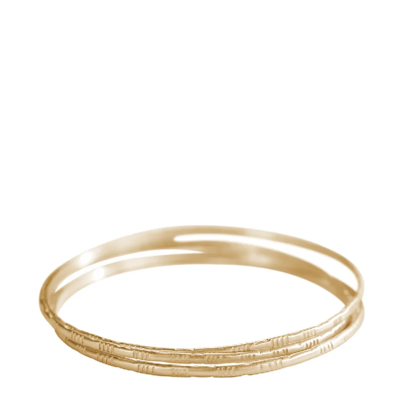 Simple Stylish Bangles-10K Gold Moroccan Bangles (Set of 3)