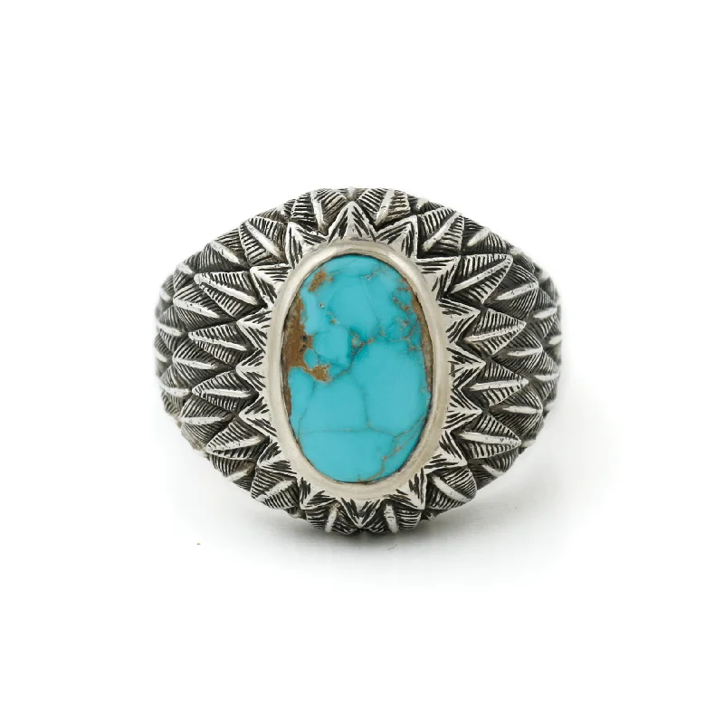 Personalized Wedding Ring for CouplesSilver x "Griffin" Royston Turquoise Ring