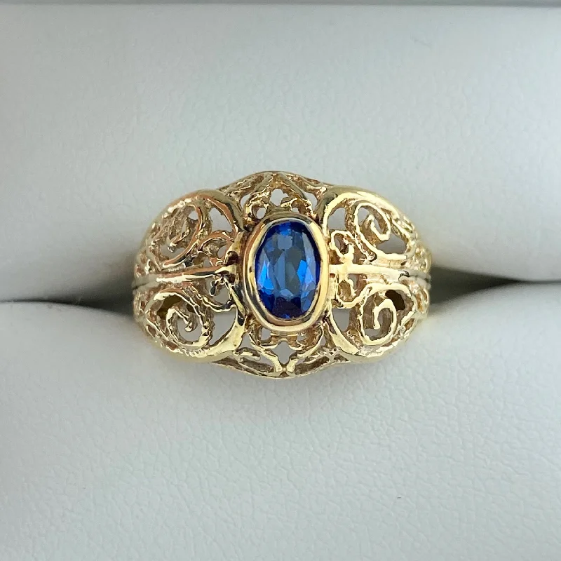 Personalized Birthstone Promise RingFiligree Sapphire Ring