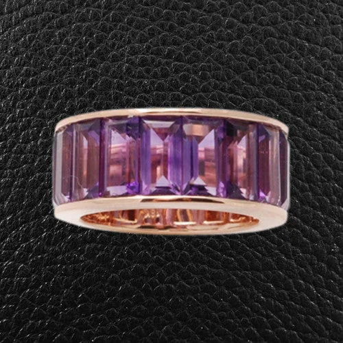 Customizable Wedding Ring with Unique DesignEmerald cut Amethyst Ring