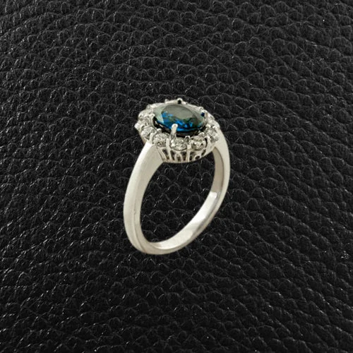 Unique Promise Ring for HerSapphire & Diamond Ring