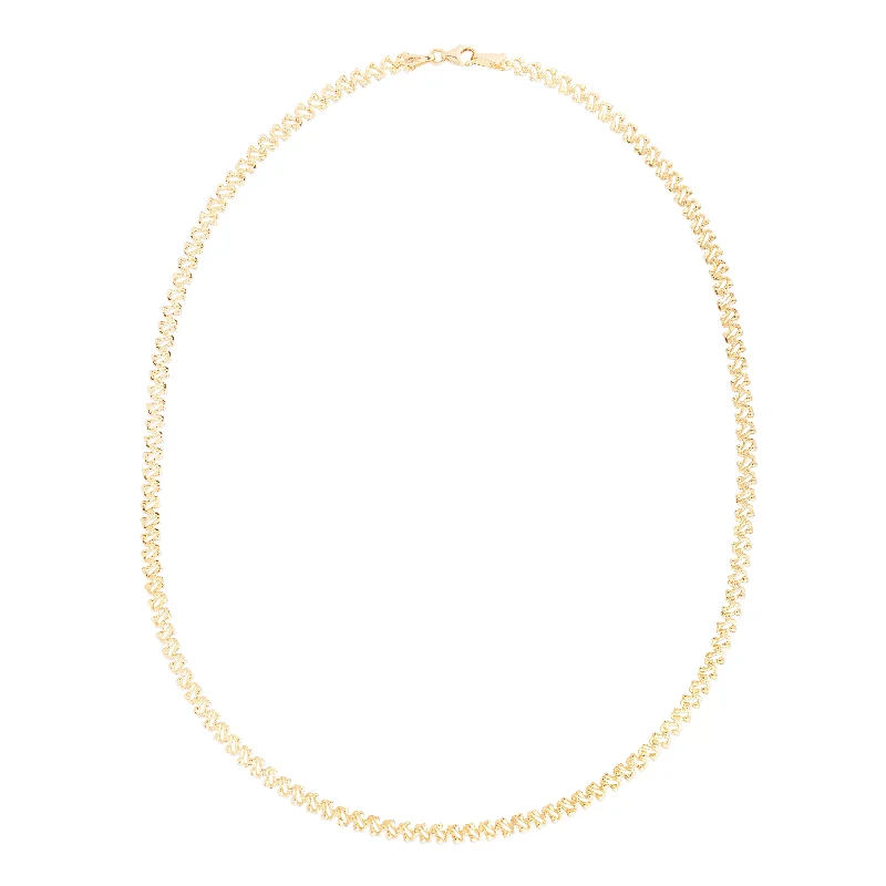 Bracelets For Women-14K Gold Textured Fancy Chain