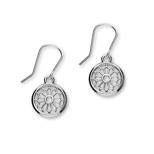 Dark Earrings-St Magnus Sterling Silver Cut-Out Drop Earrings, E1917