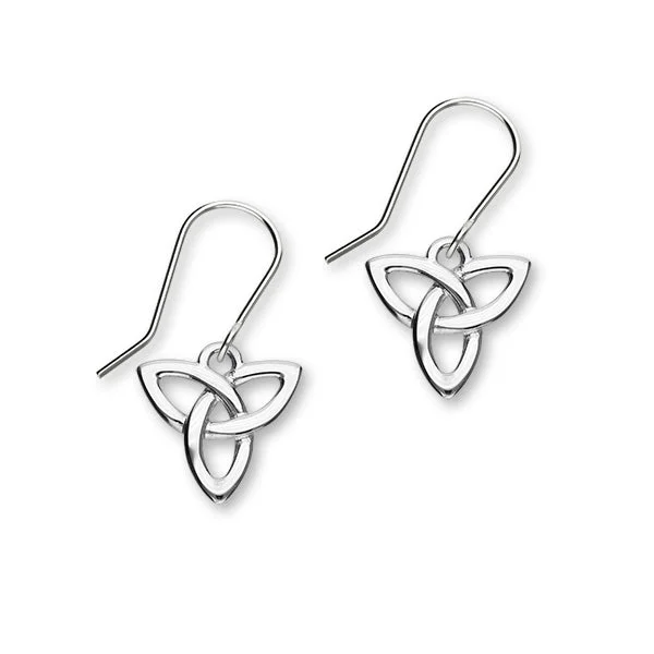 Sun Earrings-Celtic Sterling Silver Trinity Knot Drop Earrings, E1922