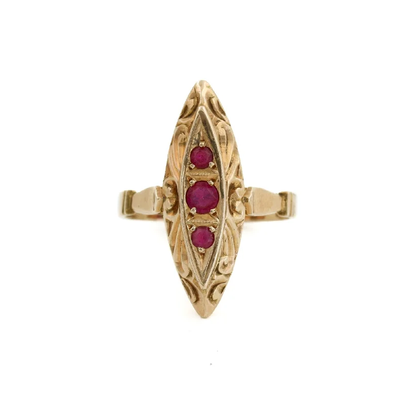 Custom Wedding Band with SapphireAntique Ruby 14k Gold Ring